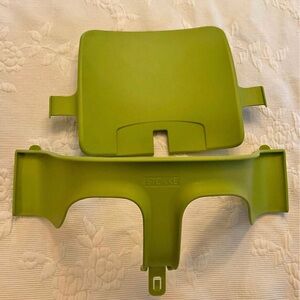 Stokke Tripp Trapp High Chair Baby Seat Set Back Rest Front Bar Green V3